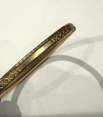 LUSTERN 10K GOLD FILLED VICTORIAN REPOUSSED CHILD’S BRACEELT HINGED NO MONOGRAM