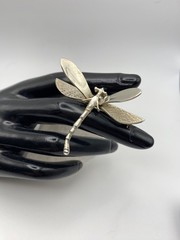 Detailed 3-D Sterling Silver 925 DRAGONFLY Brooch – Pendant Combination or Pin