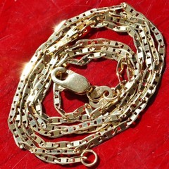 10k yellow gold necklace 18.0″ diamond cut mariner link chain vintage 1.6gr