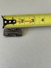 Vintage 80s Art Deco Style Sterling Silver Marcasite and Onyx Bar Pin