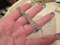 VTG Rhinestone 3 Piece Set Necklace, Bracelet and Earring Set