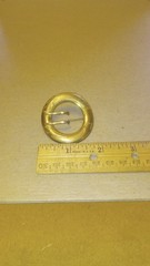 Antique AE & Co. (Bliss Bros?) Gold Tone Buckle Style Brooch 1 13/16″