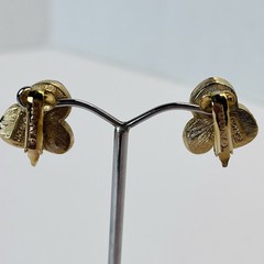 Vtg AVON Multicolor Lucite Rhinestone Clip On Earrings – Gold Tone – 1/2”