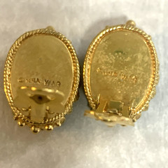 Metropolitan Museum of Art MMA Clip On Earrings Scarab Egyptian Revival Goldtone