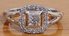 Modern Bride JCPenney 925 Sterling Silver Diamond Ring (Size 7) & Earrings Set