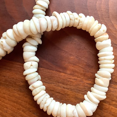 Puka Shell Necklace Vintage Natural Large 10mm Shells Heavy Boho Necklaces 16″