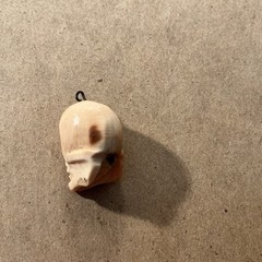 Vintage Miniature Hand Carved “MEMENTO MORI” Human skull Charm