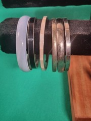 Vintage Bangle Bracelet Lot of 6 Enamel & Silver Tone Includes Signed Monet