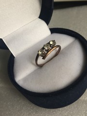 Rings Russian Soviet Silver 875 gold plated Glass vintage USSR