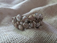 Delizza & Elster Juliana Clamper Gold Tone Bracelet Rhinestone, White & Gold
