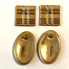 Vintage 1980s 1990s Enamel Earrings Lot Pierced Red Blue Statement Some Signed