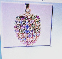 Pendant Kit Finch Painted Gold Egg Blue Crystals Goldtone Chain Instructions New
