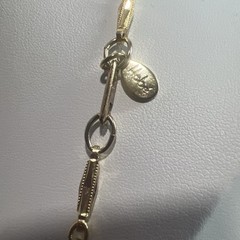 Vintage Estate HOBE Signed Gold Tone & White Beaded ANIMAL ONIX 28” Unique