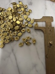 144 Vintage Diamond Cut Oval Brass Charm Settings