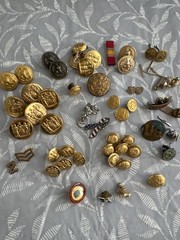 Vintage Jewelry Lot Military Buttons GEMSCO Kirk’s Folly Cufflinks Pins