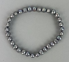 Vintage 90s expandable freshwater cultured pearl Bracelet Gray