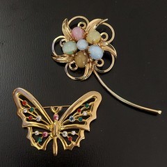Lot of 26 Vintage Estate Jewelry Costume Brooches Pin Brooch Mix Metal