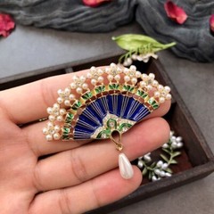 Fashion Antique Brooch Enamel Pearl Pin Accessories For Woman Wedding Party Gift