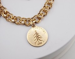 1969 Elco Charm Bracelet Gold Filled Mid Century Modern 3 Charms Christmas Tree