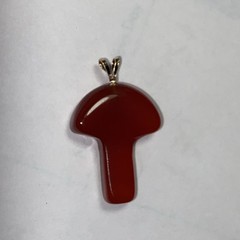 Pendant Mushroom Red Carnelian 14k Gold Vintage Unused