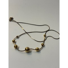 Vintage Necklace Chain Gold Tone Sliding Beads Delicate and Pretty Piece