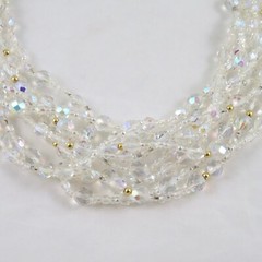 Vintage Kenneth Lane Necklace Crystal Bead Multi Strand Torsade 18″