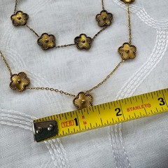 Vintage Gold Tone Flower Link Necklace & Bracelet Set Floral Statement