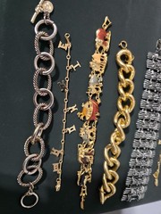 Mixed Lot of 18 Multicolor Bracelets Bangles Cuffs Mixed Metals Materials (18)