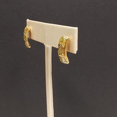Vintage Evan St. Clair Yellow Gold Tone Diamond Dust Pierced Post Earrings