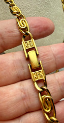 Vintage 1980s 1990s Givenchy 30″ Byzantine Chain Link Gold Tone Necklace Heavy