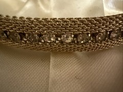 Vintage Rhinestone And Gold Mesh 3 Piece Jewelry Set With Original Box