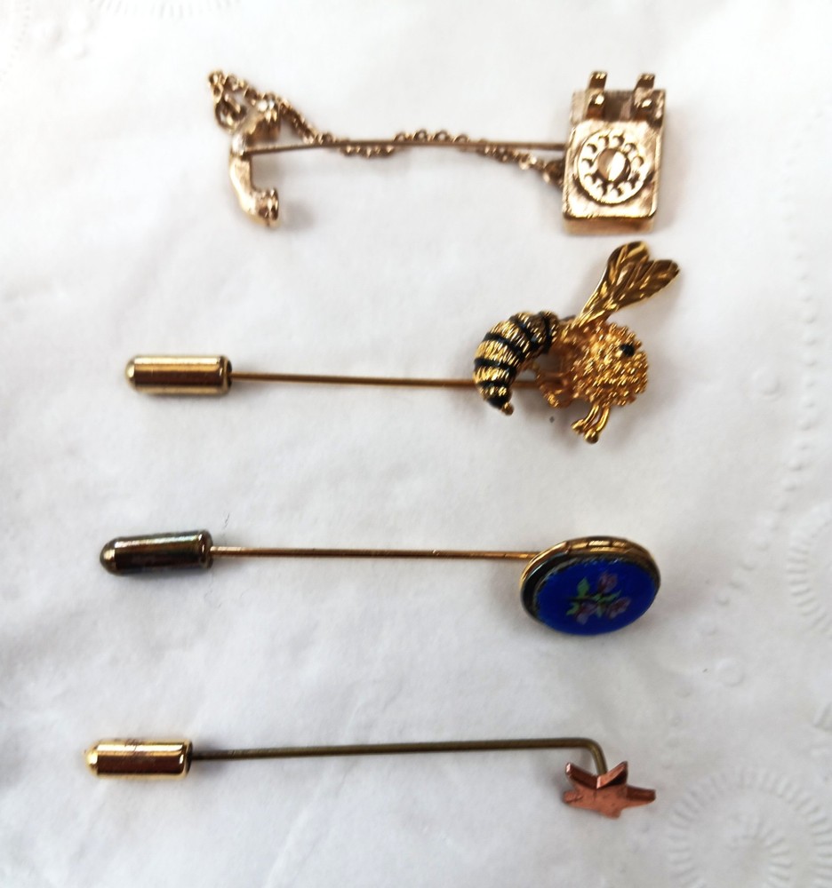 stick pins vintage lot, Set of 4 Length 2″