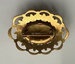 Vintage Soviet gold-plated yellow brooch pin