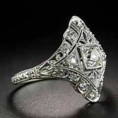 0.68Ctw White Round Cut Antique Long Style Engagement Wedding Ring In 925 Silver