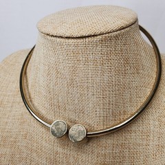 Vintage Necklace Casual Career Collar Gold Tone Hinged
