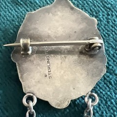 Lot of 3 Art Nouveau Sterling Watch Brooch Lot Lady Pins Dog Clip Antique READ