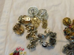 Vintage Earrings Large Lot WEISS CORO COVENTRY MONET Rhinestones 16 Pairs