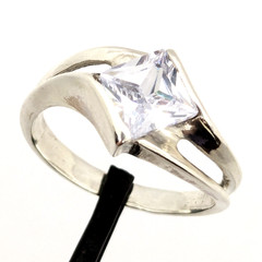 Vintage Elegant RING Silver 925 with Chic Bright Stone -size: 9.25US (19mm)| #25