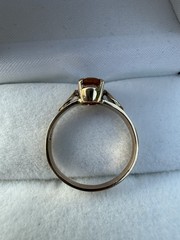 Vintage 14k Rose Gold Madeira 1ct Citrine Oval Solitaire Ring Size 6.25 2.2 Gram