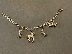 Child’s Vintage Charm Bracelet Enamel Dogs Puppies Theme 1960’s Nostalgia