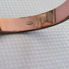 Vintage Signed Matisse Renoir Red Speckled Enamel Copper Bangle Bracelet