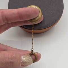 Vintage Retractable Watch Holder Brooch Pin Charm Pendant Gold Tone Victorian
