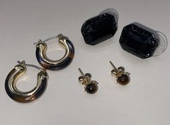 Neutral Vtg 17Pc Lot Jewelry Modern Tiger Eye Gems Gold Tone Christophe Poly