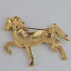Vintage Brooch Trifari Horse Prancing Gold Tone Figural 2 inch Marked