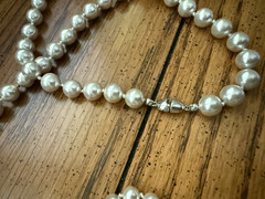 Monet Hand Knotted Glass Pearl Necklace 30″ Lot of 2 Vintage