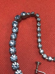 VTG BEAUTIFUL SKY BLUE RHINESTONES NECKLACE, SCREW BACK EARRINGS SET SILVER TONE