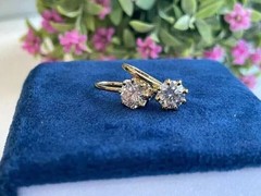 Art Deco Style Lab Created Diamond Engagement 14K Gold FN Drop/Dangle Earrings