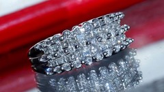 14k white gold ring 1.00ct natural diamond sz 5 wedding band vintage 7.10g N3676