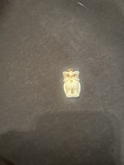 Vintage Ivory Owl Necklace Pendant Gold Tone