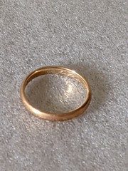 Antique 14k Solid Gold Wedding Round Band Large Ring Sz 11 Letter W Hallmark